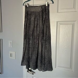 Anthropologie Maeve Charcoal Snake Print Maxi Skirt S/ XS